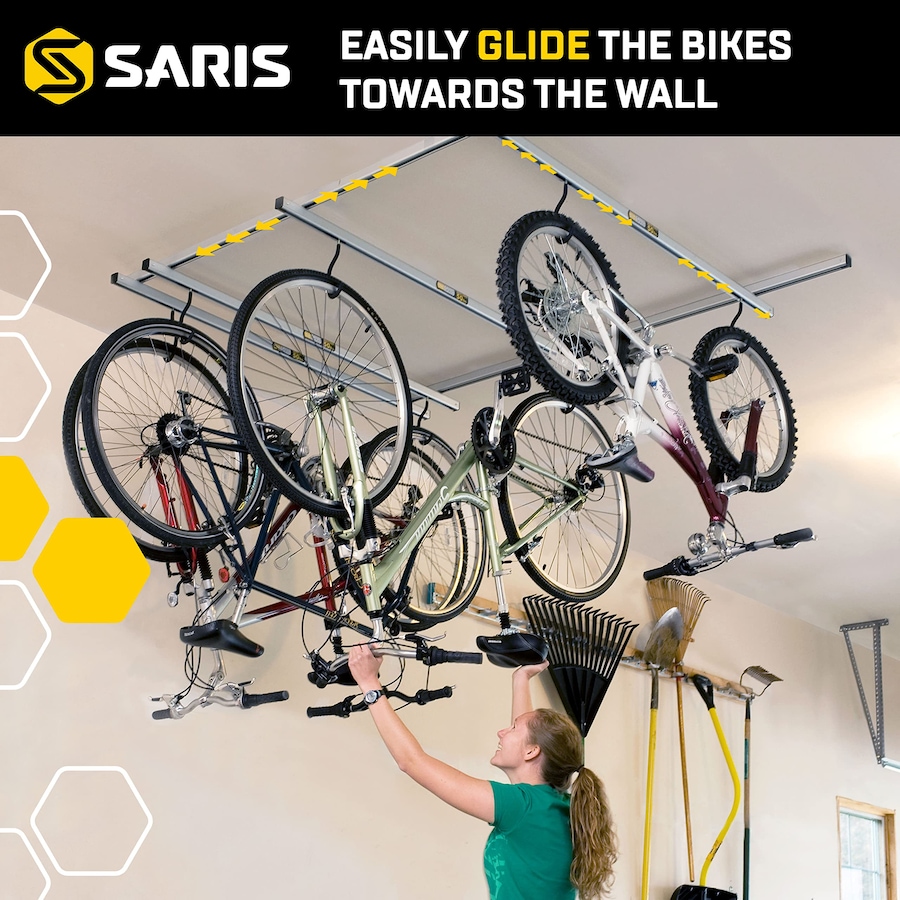 Image 891143_ALTMORE1.jpg, Product 891-143 / Price $178.17 - $342.64, Saris Cycle Glide Ceiling Bike Rack, 4 Bike Capacity Bike Hanging System for Garage from Saris on TSC.ca's Health & Fitness department