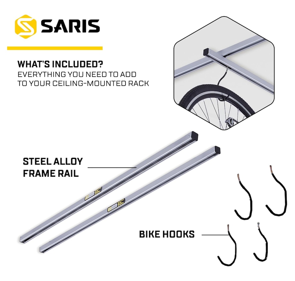 Image 891143_ALTMORE10.jpg, Product 891-143 / Price $178.17 - $342.64, Saris Cycle Glide Ceiling Bike Rack, 4 Bike Capacity Bike Hanging System for Garage from Saris on TSC.ca's Health & Fitness department