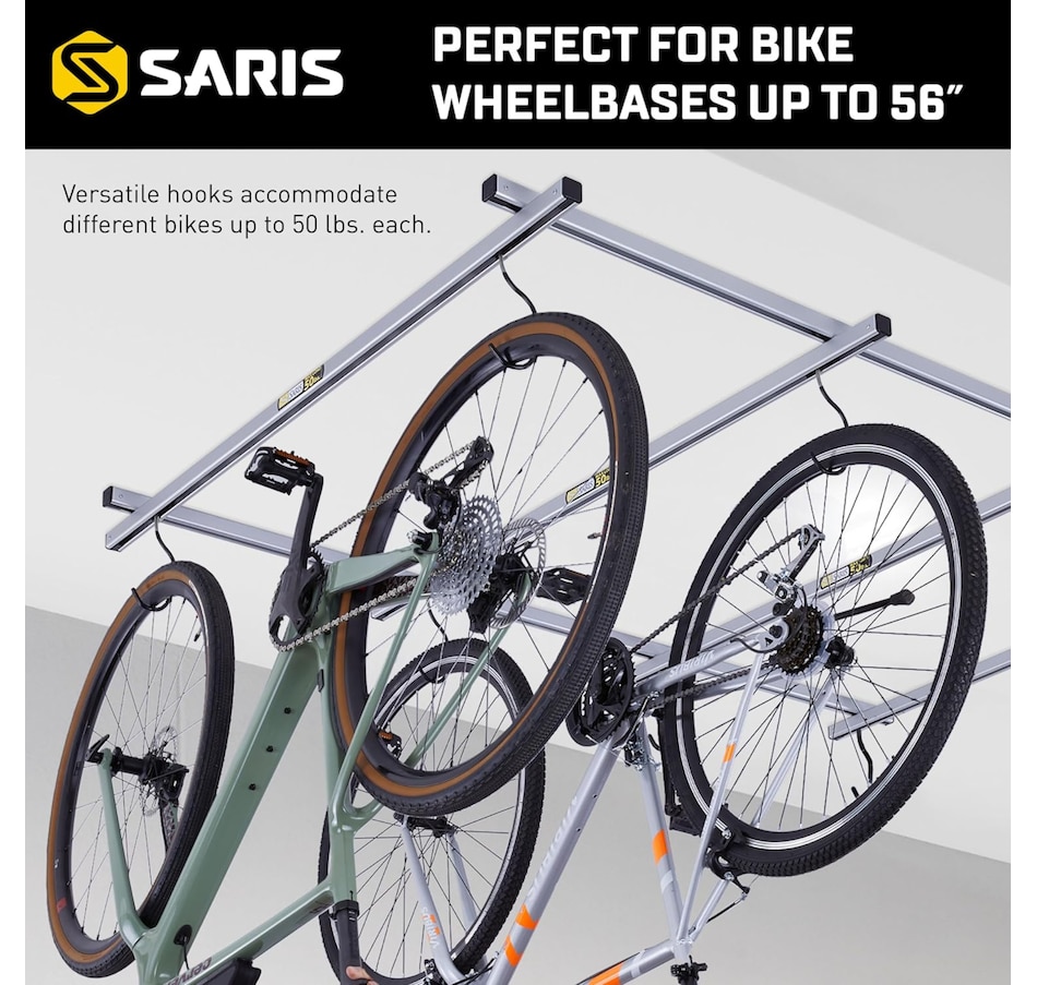 Image 891143_ALTMORE11.jpg, Product 891-143 / Price $178.17 - $342.64, Saris Cycle Glide Ceiling Bike Rack, 4 Bike Capacity Bike Hanging System for Garage from Saris on TSC.ca's Health & Fitness department