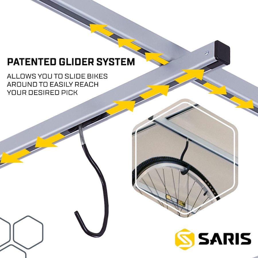 Image 891143_ALTMORE3.jpg, Product 891-143 / Price $178.17 - $342.64, Saris Cycle Glide Ceiling Bike Rack, 4 Bike Capacity Bike Hanging System for Garage from Saris on TSC.ca's Health & Fitness department