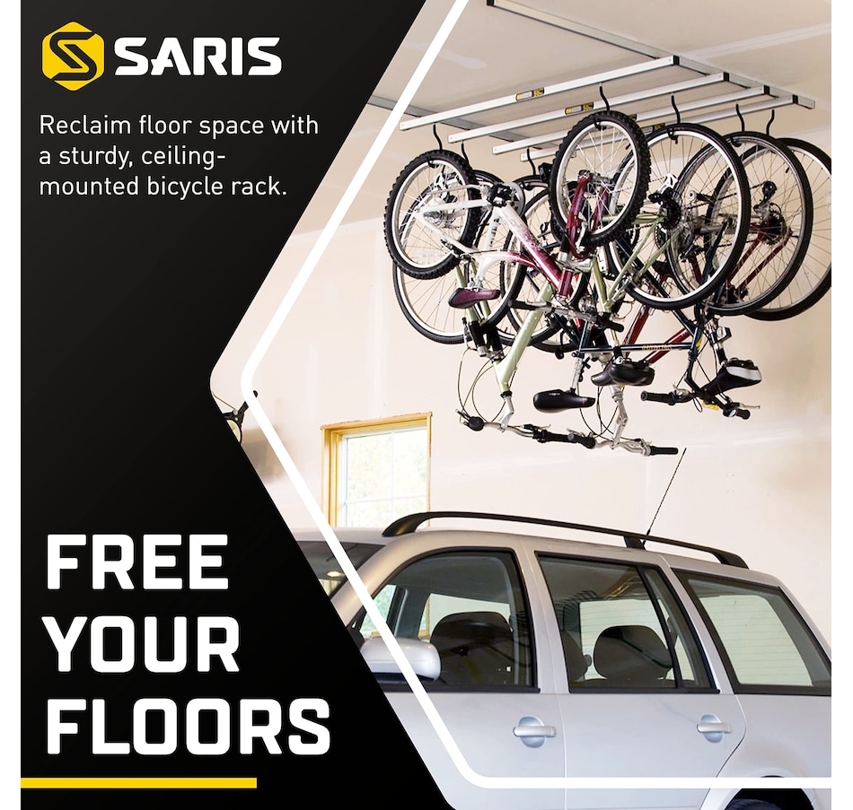 Image 891143_ALTMORE4.jpg, Product 891-143 / Price $178.17 - $342.64, Saris Cycle Glide Ceiling Bike Rack, 4 Bike Capacity Bike Hanging System for Garage from Saris on TSC.ca's Health & Fitness department