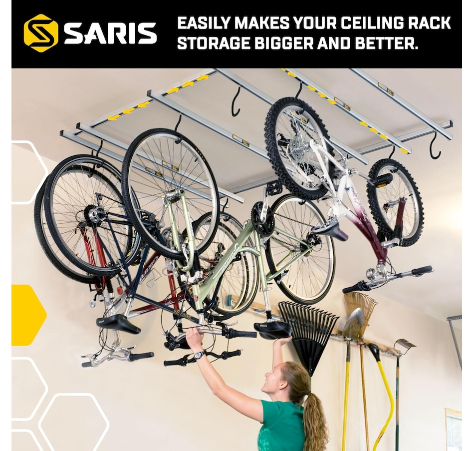 Image 891143_ALTMORE6.jpg, Product 891-143 / Price $178.17 - $342.64, Saris Cycle Glide Ceiling Bike Rack, 4 Bike Capacity Bike Hanging System for Garage from Saris on TSC.ca's Health & Fitness department
