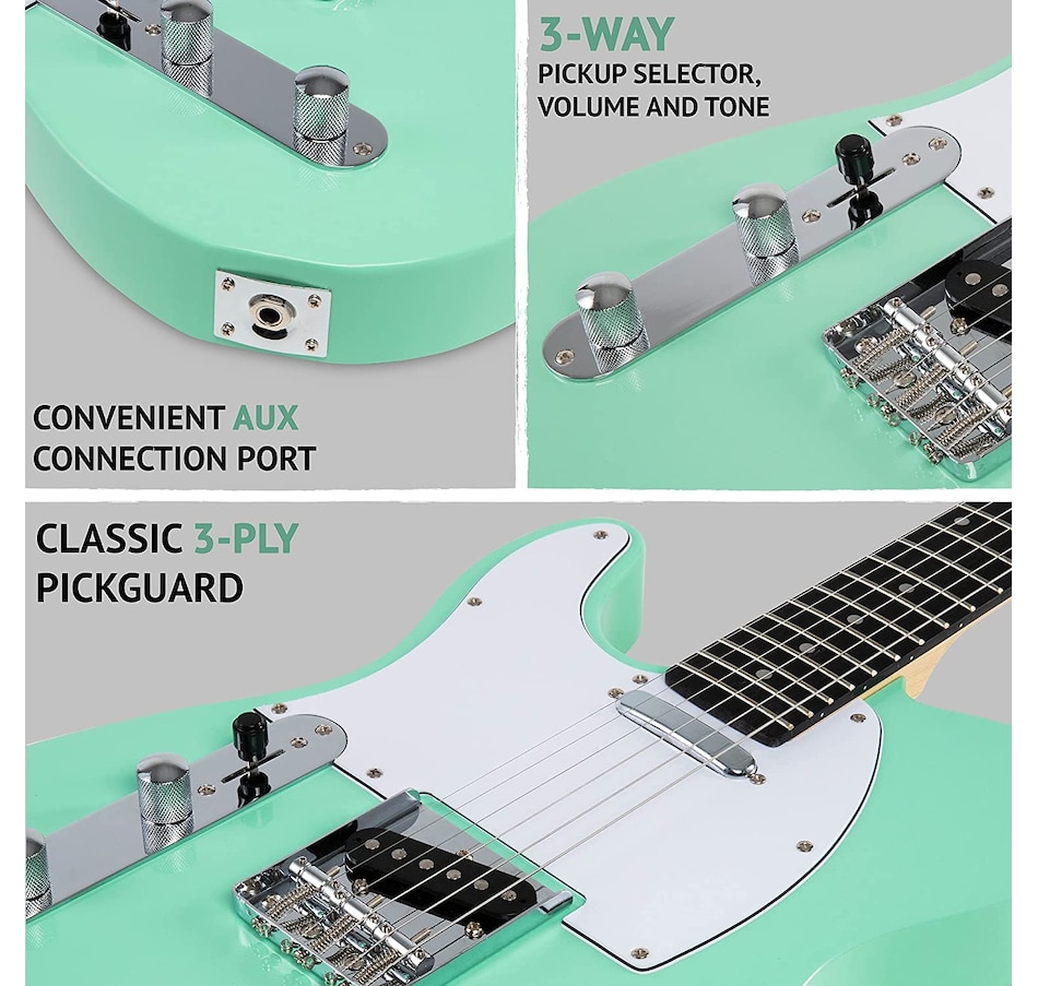 Image 891144_ALTMORE11.jpg, Product 891-144 / Price $189.99, LyxPro 39” Left Handed Electric Guitar TL Series, Solid Body Guitar with 3-Way Switch - Natural from LyxPro on TSC.ca's Toys & Hobbies department
