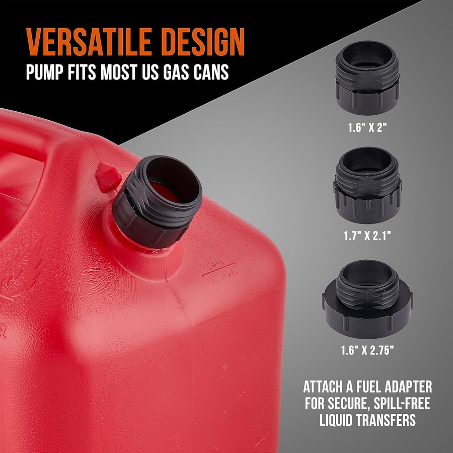 Image 891152_ALTMORE2.jpg, Product 891-152 / Price $149.99, Deway Automatic Battery Powered Fuel Transfer Pump with Flow Control Nozzle and 3 Cans Adapters from Deway on TSC.ca's Home & Garden department