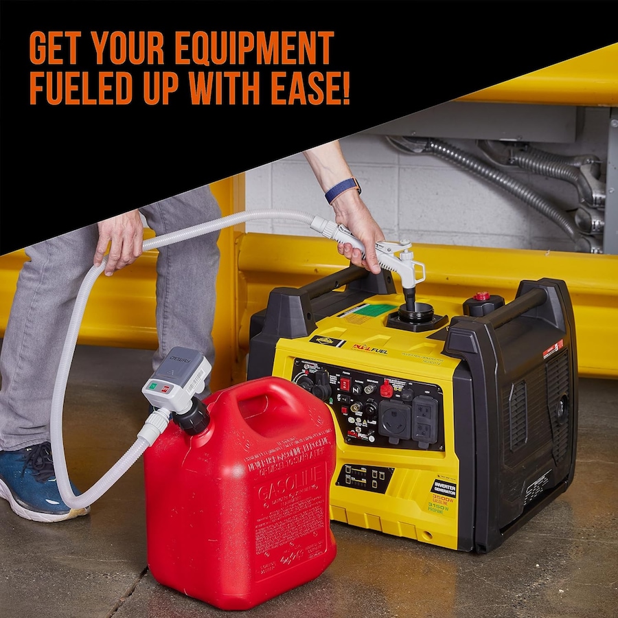 Image 891152_ALTMORE8.jpg, Product 891-152 / Price $149.99, Deway Automatic Battery Powered Fuel Transfer Pump with Flow Control Nozzle and 3 Cans Adapters from Deway on TSC.ca's Home & Garden department