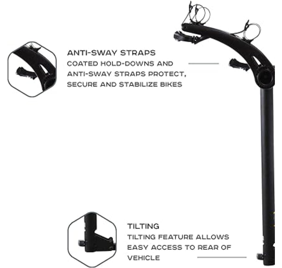 Image 891155_ALTMORE1.jpg, Product 891-155 / Price $259.99 - $389.99, Saris Bones 2 Bike Hitch Rack, Easy Fold Design Hitch Bike Rack with Tilting Base - Black from Saris on TSC.ca's Health & Fitness department