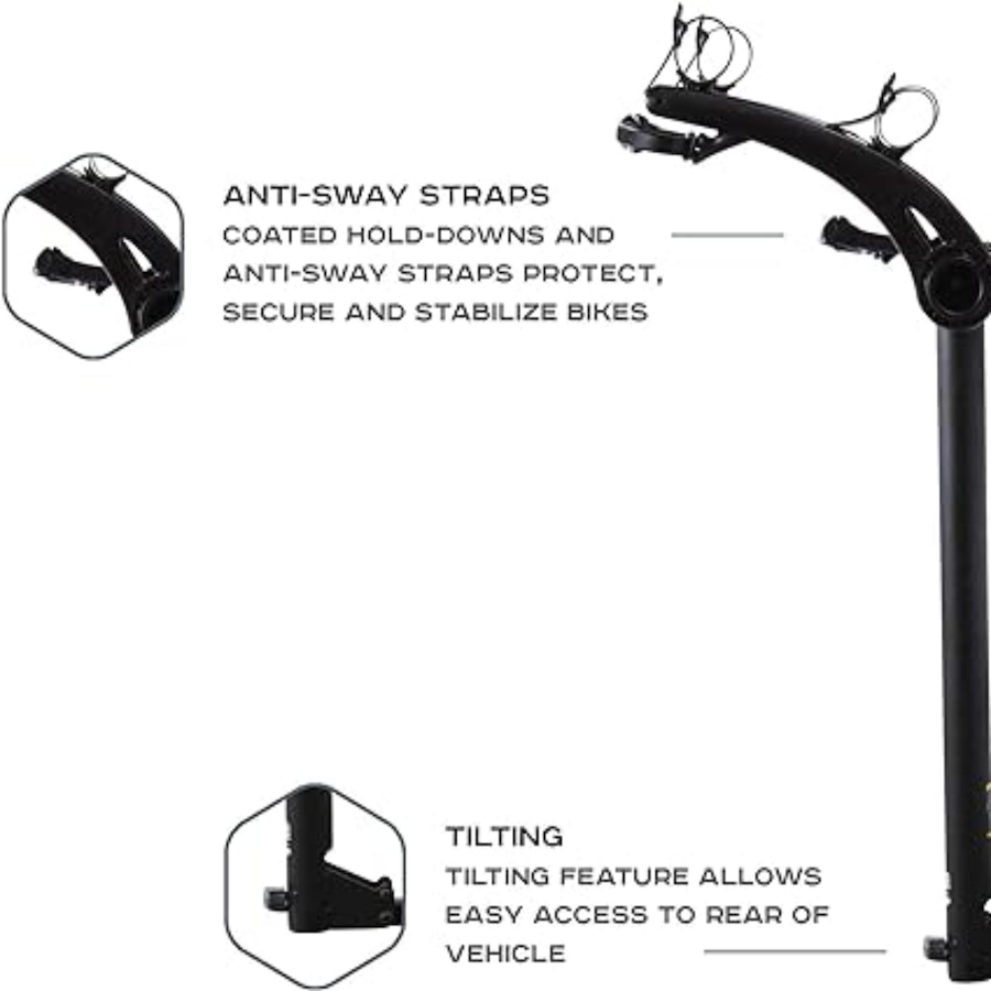 Image 891155_ALTMORE1.jpg, Product 891-155 / Price $219.99 - $309.99, Saris Bones 2 Bike Hitch Rack, Easy Fold Design Hitch Bike Rack with Tilting Base - Black from Saris on TSC.ca's Health & Fitness department