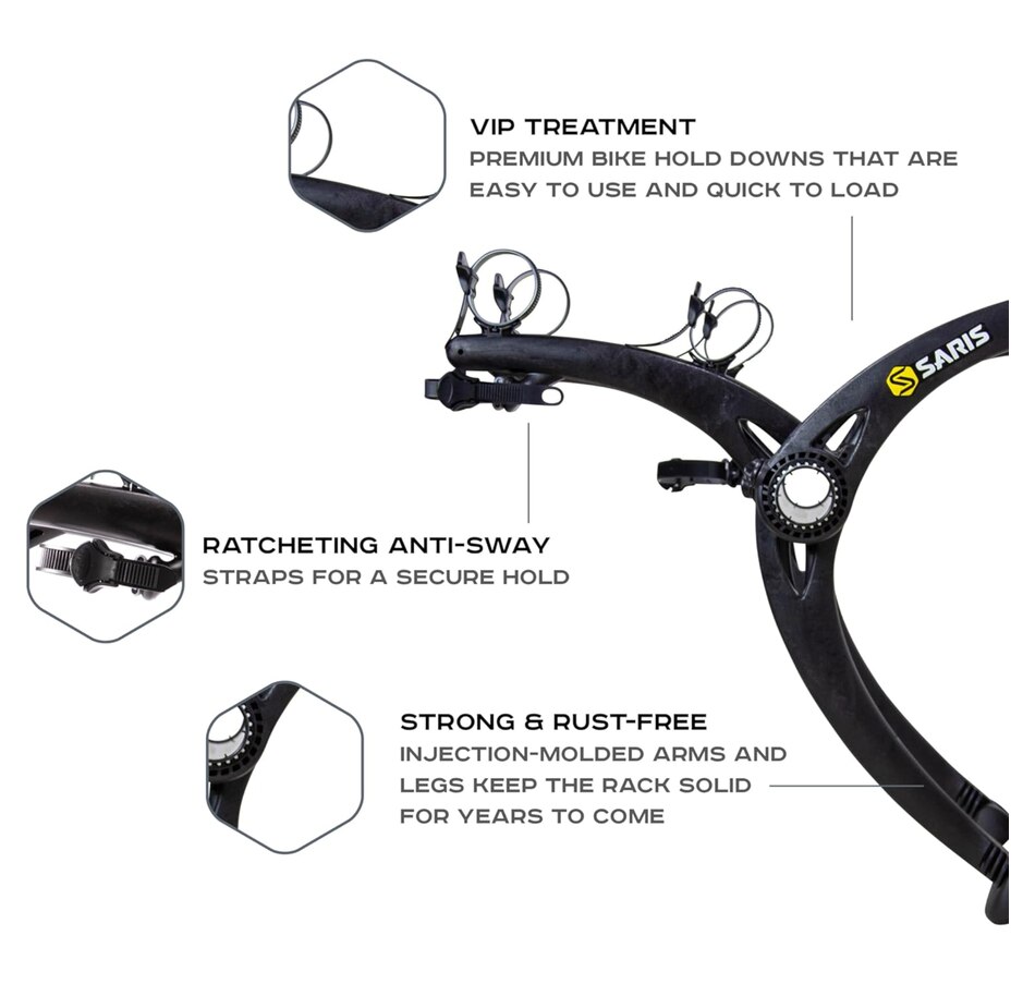 Image 891155_ALTMORE23.jpg, Product 891-155 / Price $259.99 - $389.99, Saris Bones 2 Bike Hitch Rack, Easy Fold Design Hitch Bike Rack with Tilting Base - Black from Saris on TSC.ca's Health & Fitness department