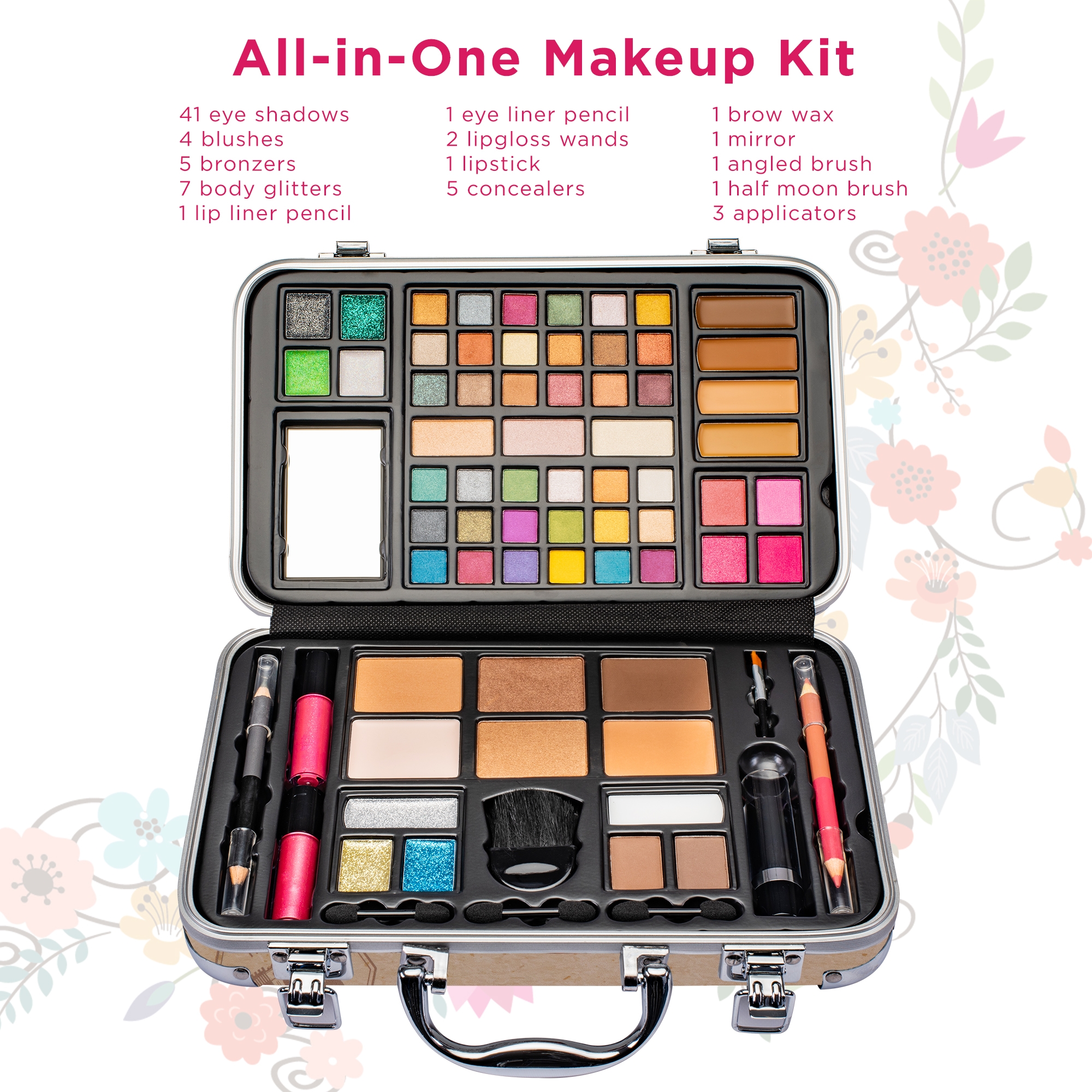 Vokai Makeup Kit Set, 74-Piece Makeup Set with Case and Carrying