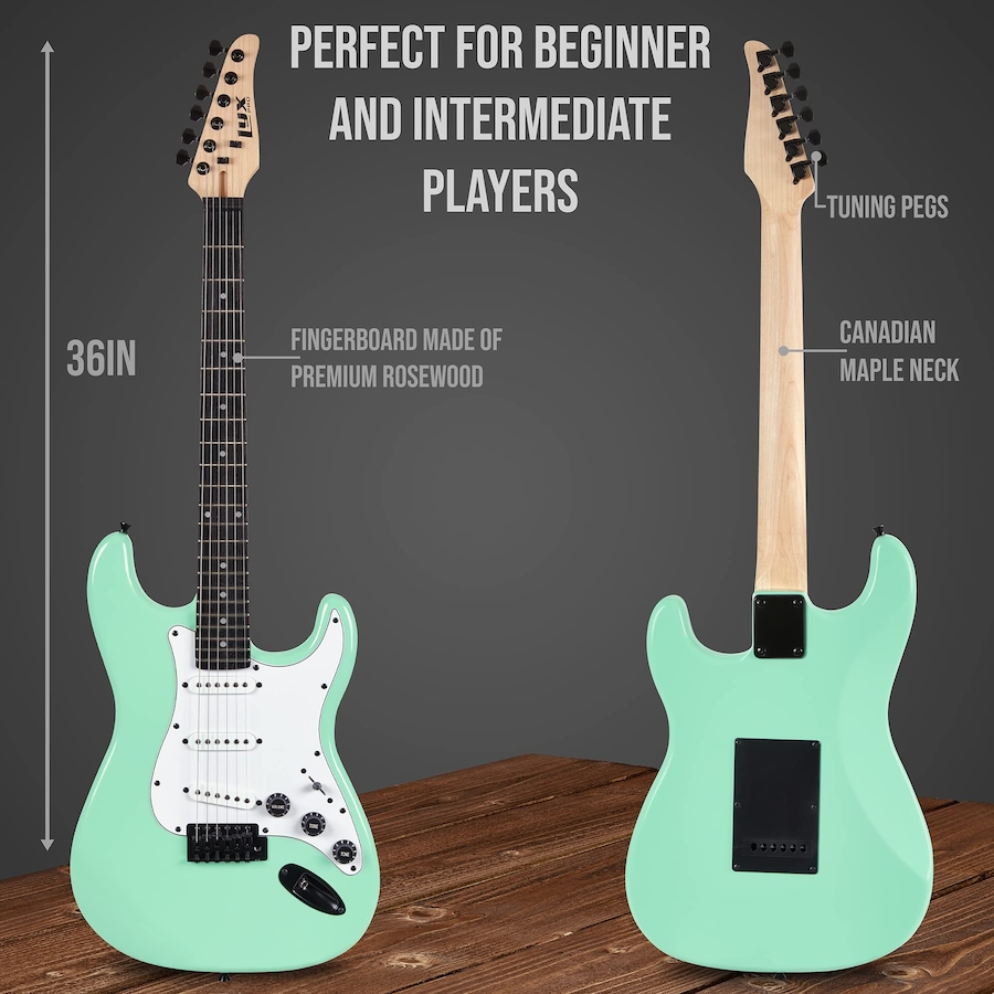 Image 891184_ALTMORE10.jpg, Product 891-184 / Price $239.99, LyxPro Electric Guitar Kit, 36” Electric Guitar with Amp & Electric Guitar Accessories, Natural from LyxPro on TSC.ca's Toys & Hobbies department
