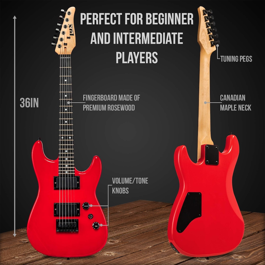 Image 891184_ALTMORE14.jpg, Product 891-184 / Price $239.99, LyxPro Electric Guitar Kit, 36” Electric Guitar with Amp & Electric Guitar Accessories, Natural from LyxPro on TSC.ca's Toys & Hobbies department