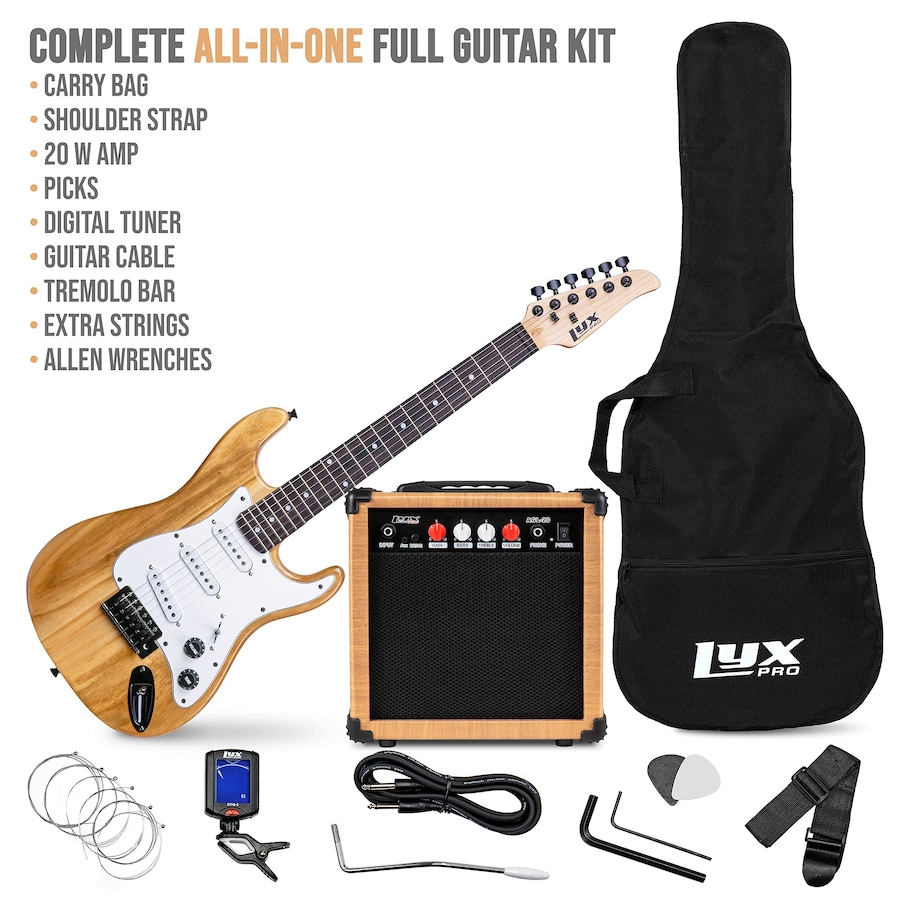 Image 891184_ALTMORE2.jpg, Product 891-184 / Price $239.99, LyxPro Electric Guitar Kit, 36” Electric Guitar with Amp & Electric Guitar Accessories, Natural from LyxPro on TSC.ca's Toys & Hobbies department
