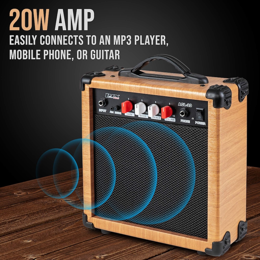 Image 891184_ALTMORE4.jpg, Product 891-184 / Price $239.99, LyxPro Electric Guitar Kit, 36” Electric Guitar with Amp & Electric Guitar Accessories, Natural from LyxPro on TSC.ca's Toys & Hobbies department