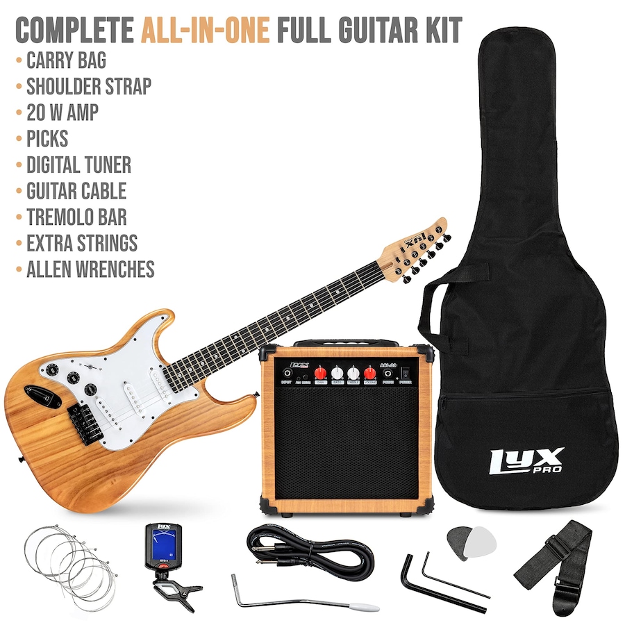 Image 891187_ALTMORE8.jpg, Product 891-187 / Price $239.99, LyxPro Electric Guitar Kit, 39” Left Handed Electric Guitar & Electric Guitar Accessories, Red from LyxPro on TSC.ca's Toys & Hobbies department
