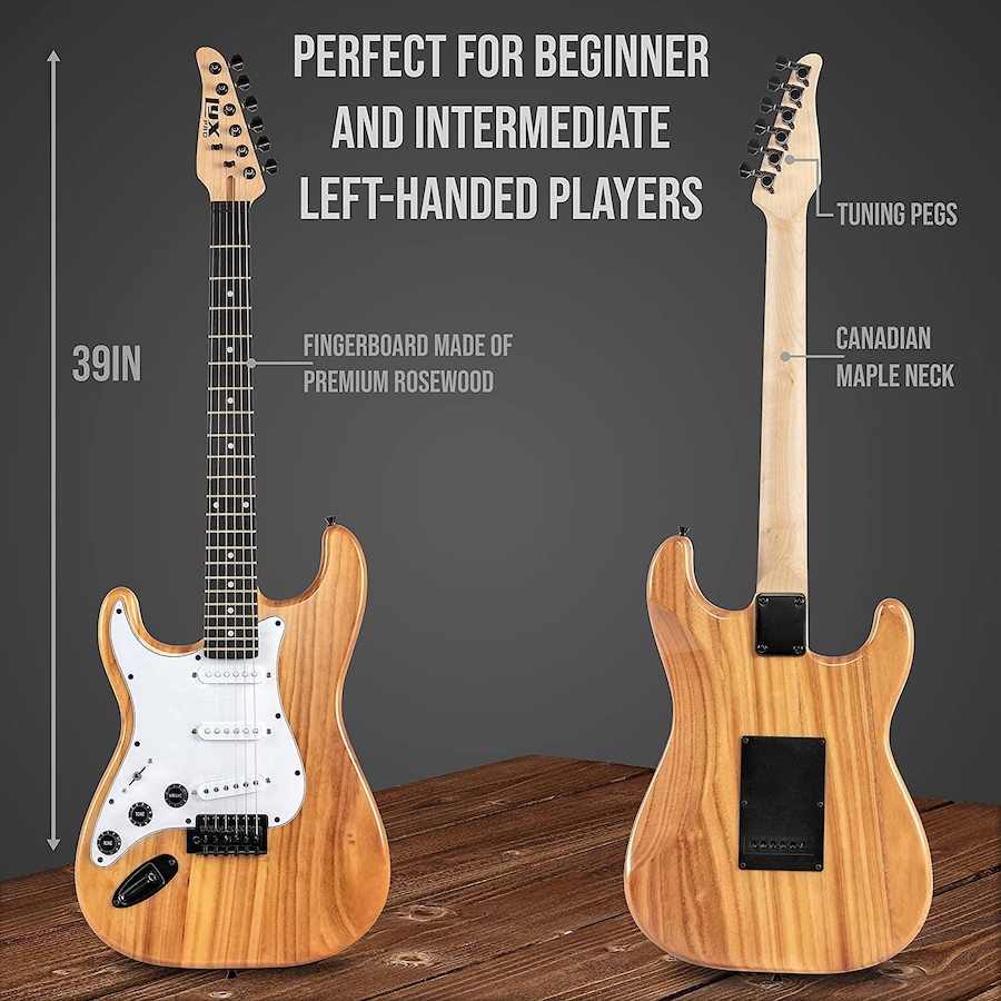 Image 891187_ALTMORE9.jpg, Product 891-187 / Price $239.99, LyxPro Electric Guitar Kit, 39” Left Handed Electric Guitar & Electric Guitar Accessories, Red from LyxPro on TSC.ca's Toys & Hobbies department