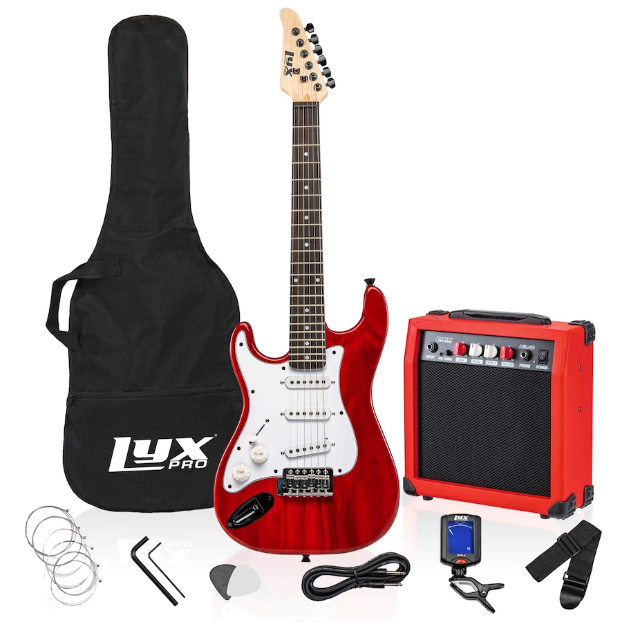 Image 891190_ST01.jpg, Product 891-190 / Price $239.99, LyxPro Electric Guitar Kit, 36” Left Handed Electric Guitar & Electric Guitar Accessories, Red from LyxPro on TSC.ca's Toys & Hobbies department