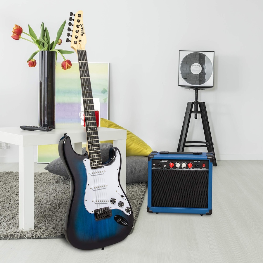 Image 891192_ALTMORE18.jpg, Product 891-192 / Price $239.99, LyxPro Electric Guitar Kit, 39” Electric Guitar W/Amp & Electric Guitar Accessories, Retro Yellow from LyxPro on TSC.ca's Toys & Hobbies department