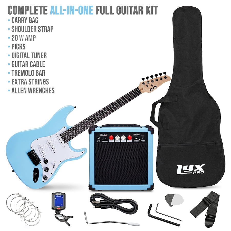 Image 891192_ALTMORE19.jpg, Product 891-192 / Price $239.99, LyxPro Electric Guitar Kit, 39” Electric Guitar W/Amp & Electric Guitar Accessories, Retro Yellow from LyxPro on TSC.ca's Toys & Hobbies department