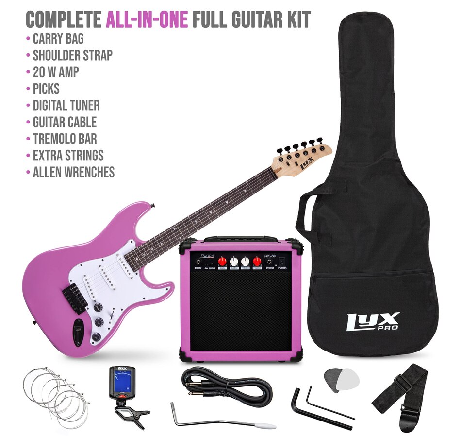 Image 891192_ALTMORE24.jpg, Product 891-192 / Price $239.99, LyxPro Electric Guitar Kit, 39” Electric Guitar W/Amp & Electric Guitar Accessories, Retro Yellow from LyxPro on TSC.ca's Toys & Hobbies department