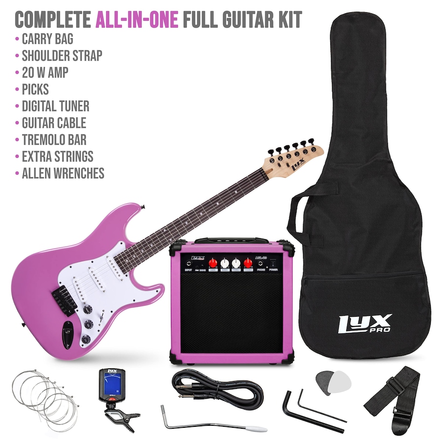 Image 891192_ALTMORE24.jpg, Product 891-192 / Price $239.99, LyxPro Electric Guitar Kit, 39” Electric Guitar W/Amp & Electric Guitar Accessories, Retro Yellow from LyxPro on TSC.ca's Toys & Hobbies department