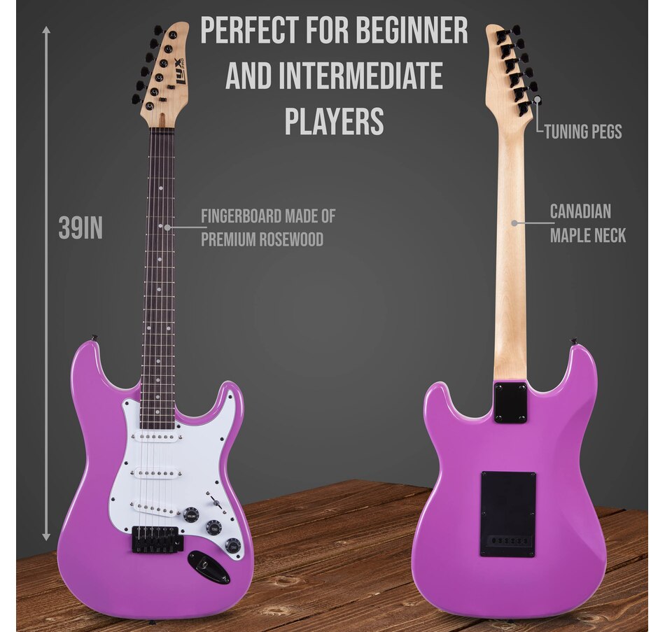 Image 891192_ALTMORE25.jpg, Product 891-192 / Price $239.99, LyxPro Electric Guitar Kit, 39” Electric Guitar W/Amp & Electric Guitar Accessories, Retro Yellow from LyxPro on TSC.ca's Toys & Hobbies department