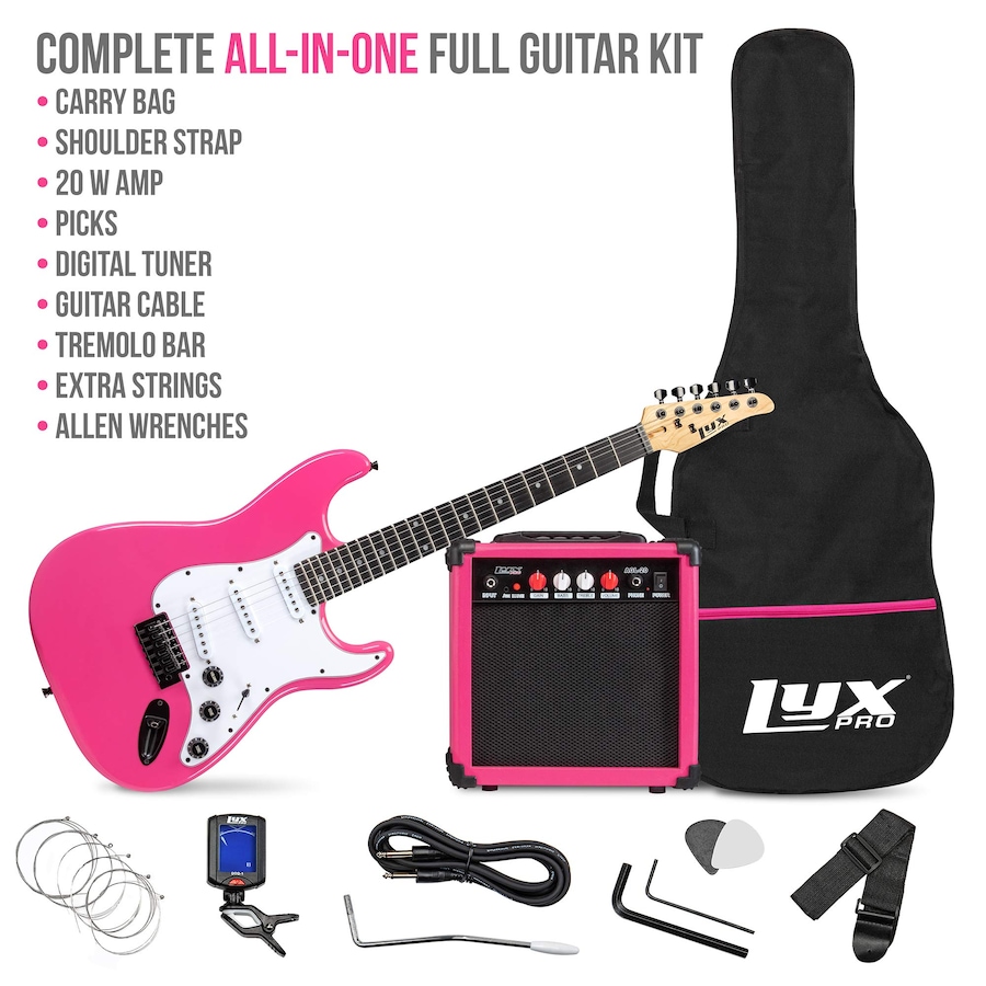 Image 891192_ALTMORE30.jpg, Product 891-192 / Price $239.99, LyxPro Electric Guitar Kit, 39” Electric Guitar W/Amp & Electric Guitar Accessories, Retro Yellow from LyxPro on TSC.ca's Toys & Hobbies department
