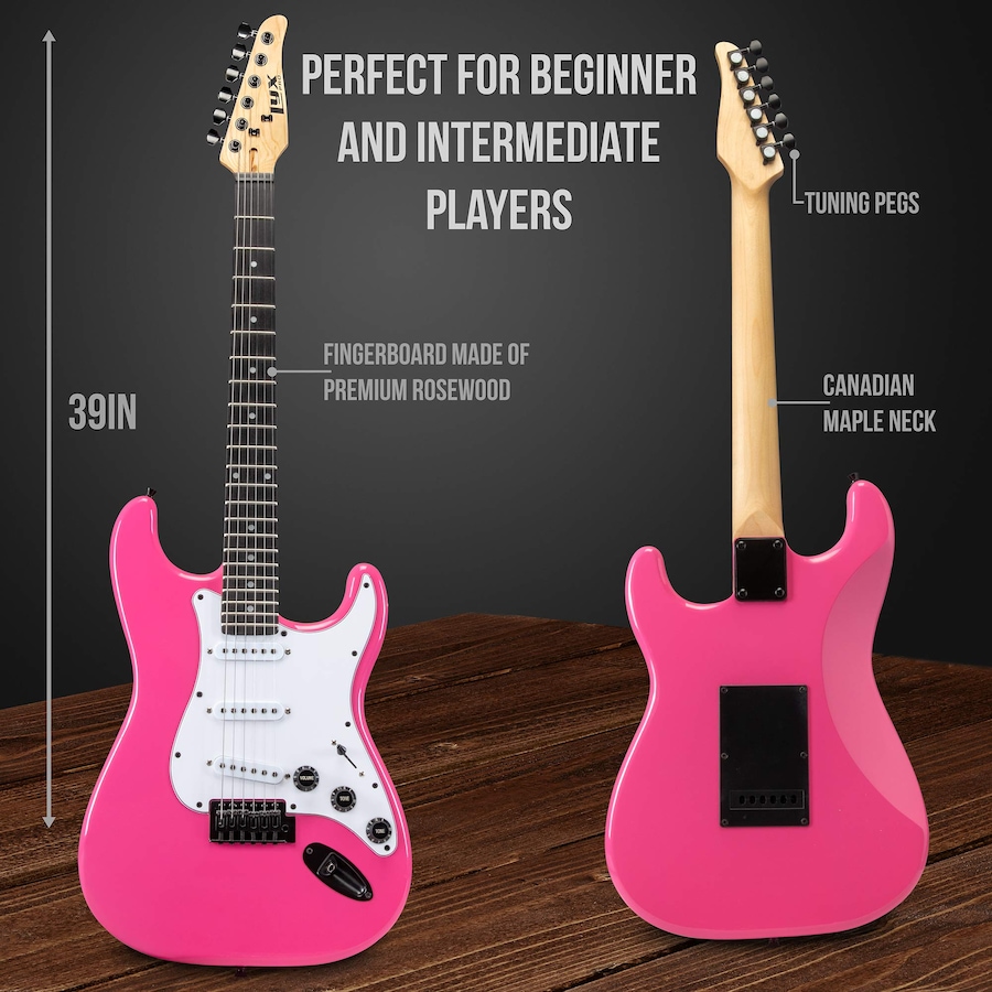 Image 891192_ALTMORE31.jpg, Product 891-192 / Price $239.99, LyxPro Electric Guitar Kit, 39” Electric Guitar W/Amp & Electric Guitar Accessories, Retro Yellow from LyxPro on TSC.ca's Toys & Hobbies department