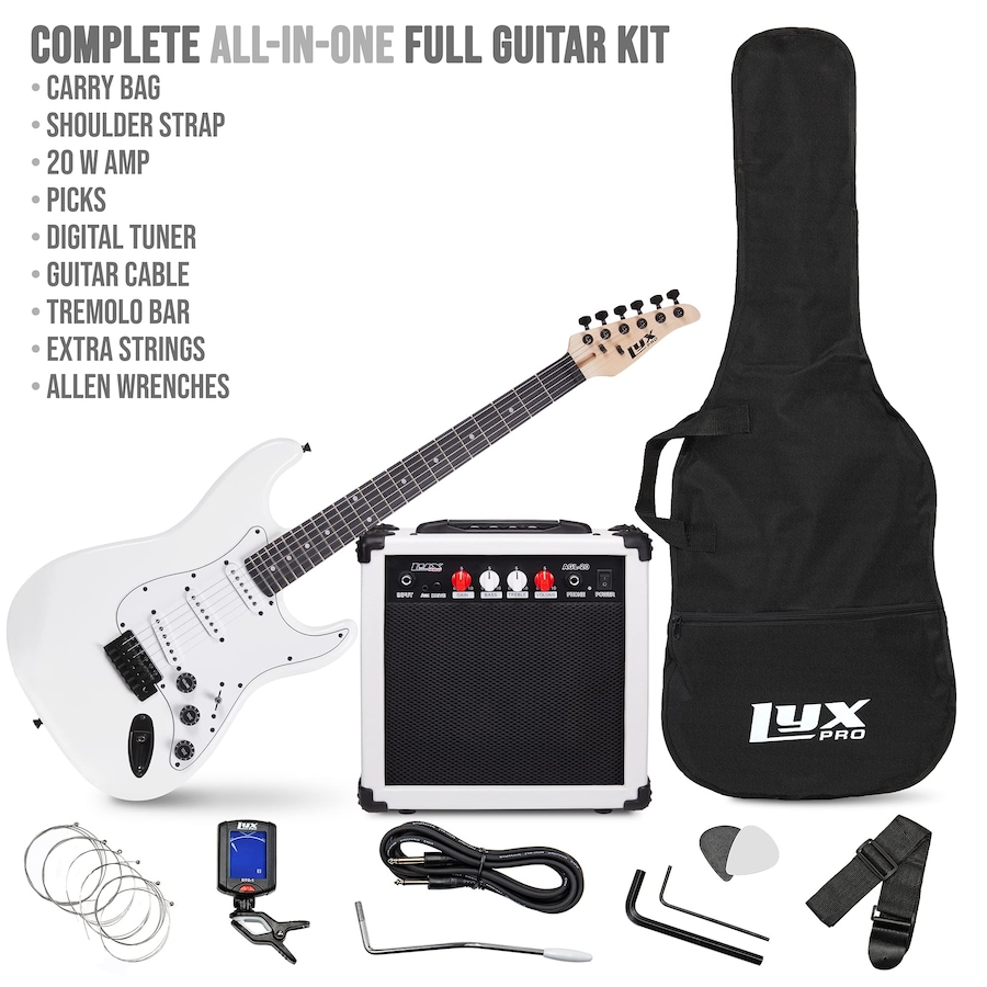 Image 891192_ALTMORE35.jpg, Product 891-192 / Price $239.99, LyxPro Electric Guitar Kit, 39” Electric Guitar W/Amp & Electric Guitar Accessories, Retro Yellow from LyxPro on TSC.ca's Toys & Hobbies department