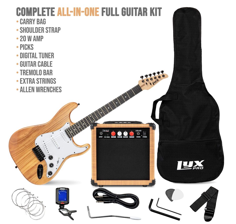 Image 891192_ALTMORE40.jpg, Product 891-192 / Price $239.99, LyxPro Electric Guitar Kit, 39” Electric Guitar W/Amp & Electric Guitar Accessories, Retro Yellow from LyxPro on TSC.ca's Toys & Hobbies department