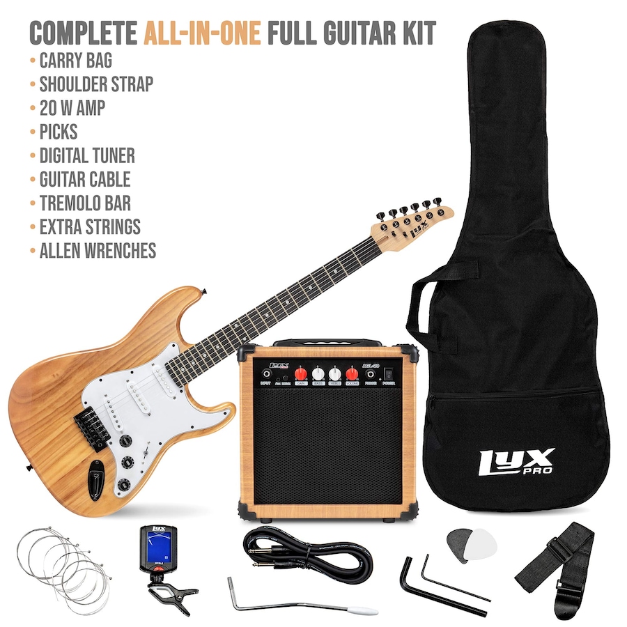Image 891192_ALTMORE40.jpg, Product 891-192 / Price $239.99, LyxPro Electric Guitar Kit, 39” Electric Guitar W/Amp & Electric Guitar Accessories, Retro Yellow from LyxPro on TSC.ca's Toys & Hobbies department