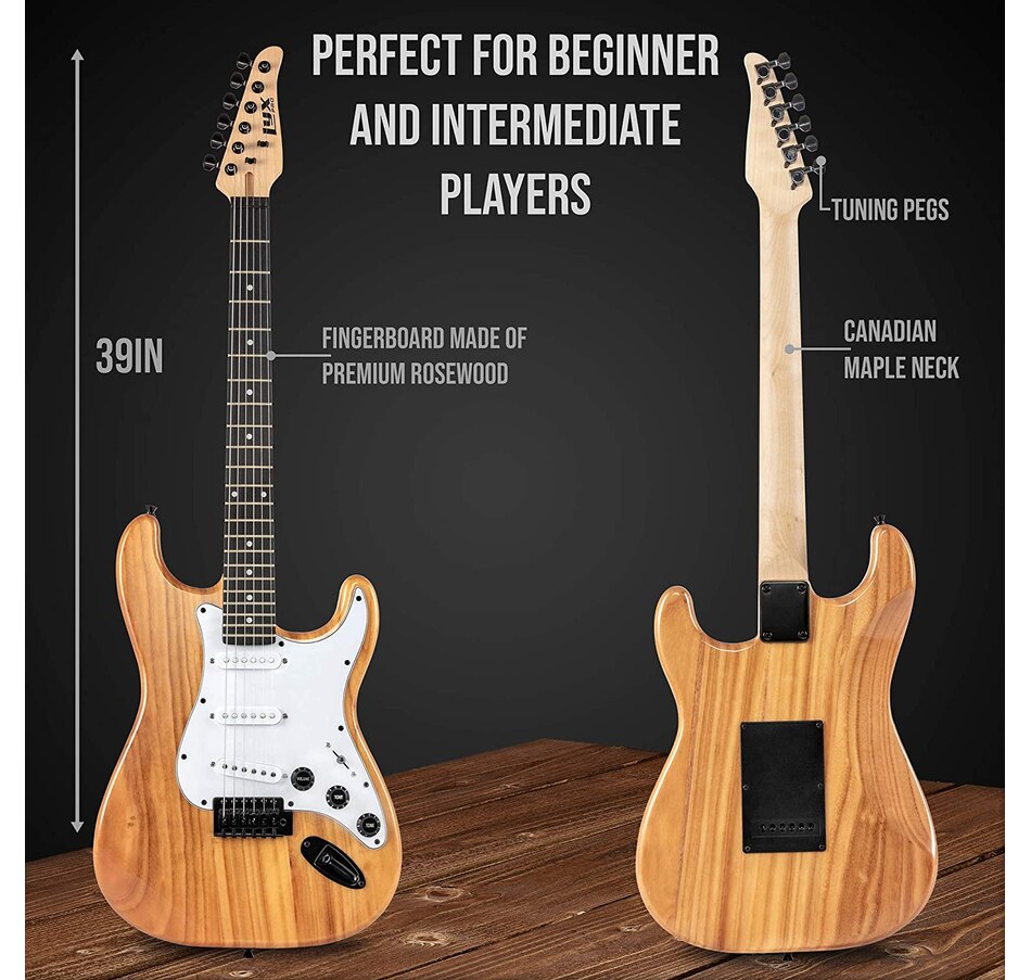 Image 891192_ALTMORE41.jpg, Product 891-192 / Price $239.99, LyxPro Electric Guitar Kit, 39” Electric Guitar W/Amp & Electric Guitar Accessories, Retro Yellow from LyxPro on TSC.ca's Toys & Hobbies department