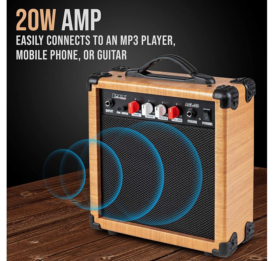 Image 891192_ALTMORE43.jpg, Product 891-192 / Price $239.99, LyxPro Electric Guitar Kit, 39” Electric Guitar W/Amp & Electric Guitar Accessories, Retro Yellow from LyxPro on TSC.ca's Toys & Hobbies department