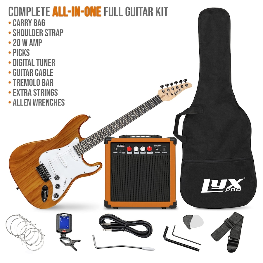 Image 891192_ALTMORE46.jpg, Product 891-192 / Price $239.99, LyxPro Electric Guitar Kit, 39” Electric Guitar W/Amp & Electric Guitar Accessories, Retro Yellow from LyxPro on TSC.ca's Toys & Hobbies department