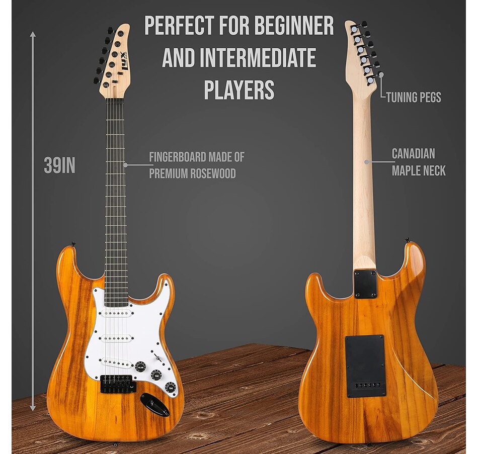 Image 891192_ALTMORE47.jpg, Product 891-192 / Price $239.99, LyxPro Electric Guitar Kit, 39” Electric Guitar W/Amp & Electric Guitar Accessories, Retro Yellow from LyxPro on TSC.ca's Toys & Hobbies department
