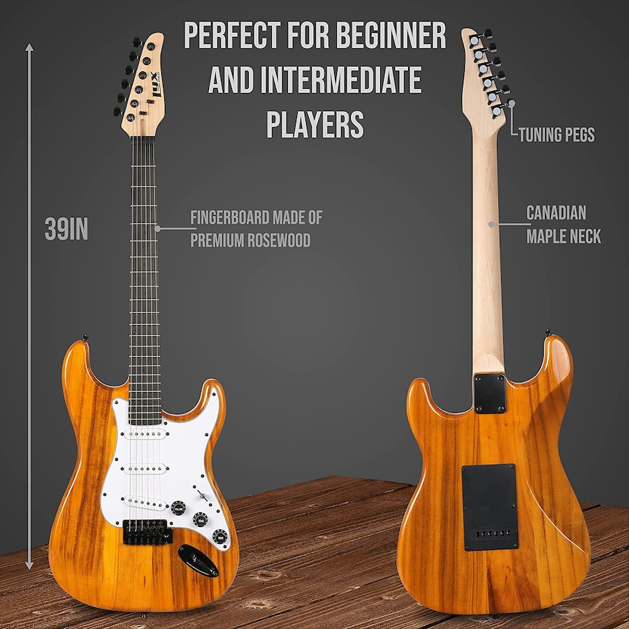 Image 891192_ALTMORE47.jpg, Product 891-192 / Price $239.99, LyxPro Electric Guitar Kit, 39” Electric Guitar W/Amp & Electric Guitar Accessories, Retro Yellow from LyxPro on TSC.ca's Toys & Hobbies department