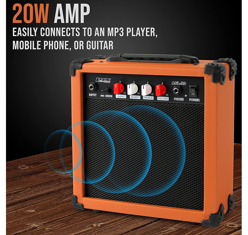 Image 891192_ALTMORE49.jpg, Product 891-192 / Price $239.99, LyxPro Electric Guitar Kit, 39” Electric Guitar W/Amp & Electric Guitar Accessories, Retro Yellow from LyxPro on TSC.ca's Toys & Hobbies department