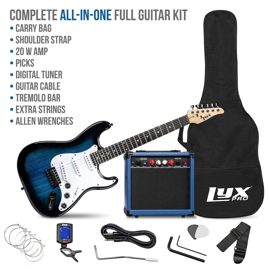 Image 891192_ALTMORE51.jpg, Product 891-192 / Price $239.99, LyxPro Electric Guitar Kit, 39” Electric Guitar W/Amp & Electric Guitar Accessories, Retro Yellow from LyxPro on TSC.ca's Toys & Hobbies department