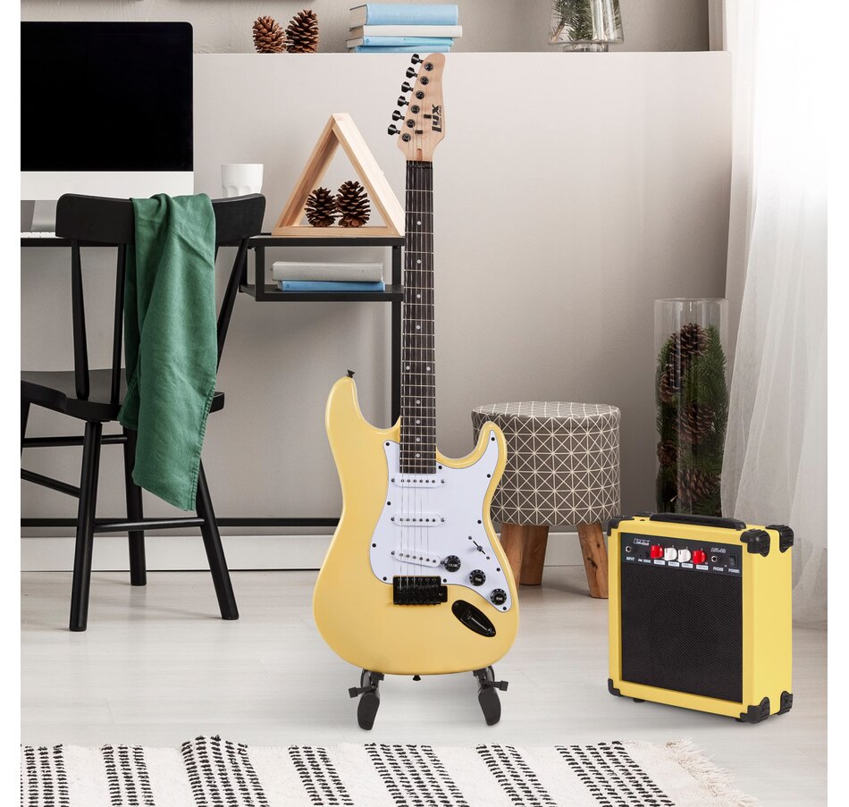 Image 891192_ALTMORE7.jpg, Product 891-192 / Price $239.99, LyxPro Electric Guitar Kit, 39” Electric Guitar W/Amp & Electric Guitar Accessories, Retro Yellow from LyxPro on TSC.ca's Toys & Hobbies department
