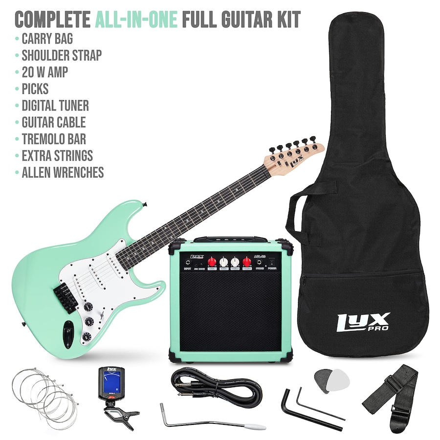 Image 891192_ALTMORE9.jpg, Product 891-192 / Price $239.99, LyxPro Electric Guitar Kit, 39” Electric Guitar W/Amp & Electric Guitar Accessories, Retro Yellow from LyxPro on TSC.ca's Toys & Hobbies department