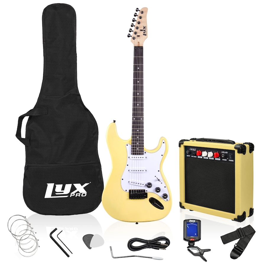 Image 891192_ST01.jpg, Product 891-192 / Price $239.99, LyxPro Electric Guitar Kit, 39” Electric Guitar W/Amp & Electric Guitar Accessories, Retro Yellow from LyxPro on TSC.ca's Toys & Hobbies department