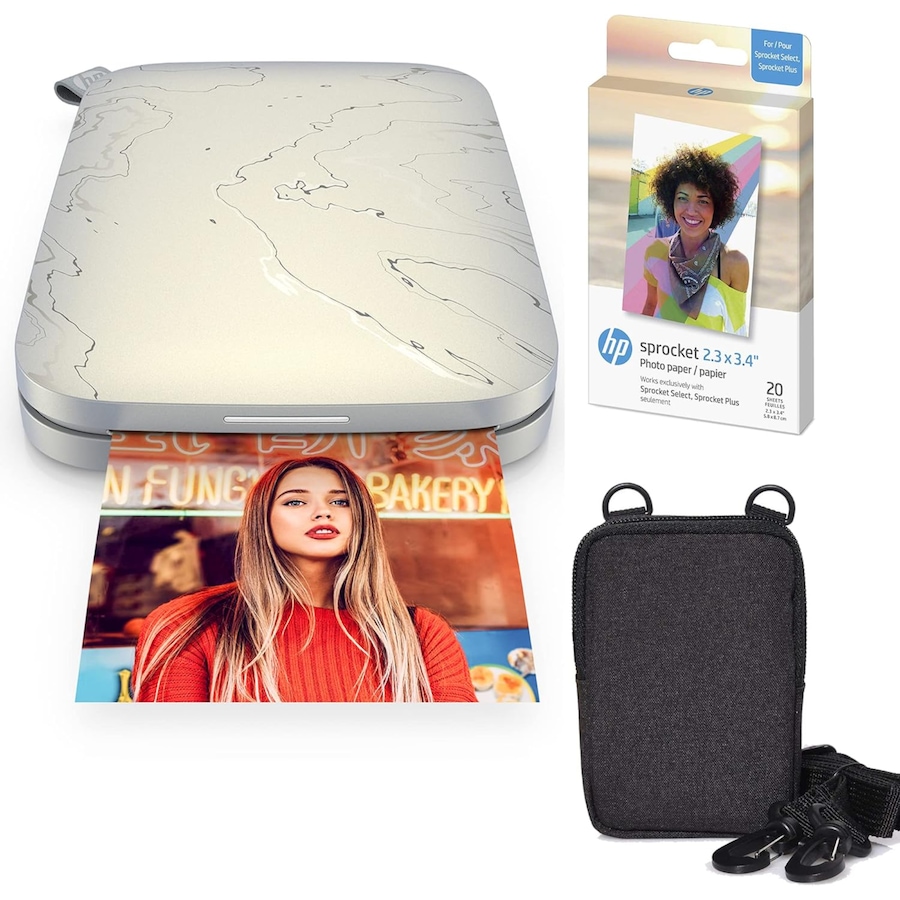 Image 891195_ST01.jpg, Product 891-195 / Price $169.99, HP Sprocket Select Portable Instant Photo Printer 2.3x3.4 (Eclipse) and Zink Paper Bundle from HP - Hewlett Packard on TSC.ca's Toys & Hobbies department