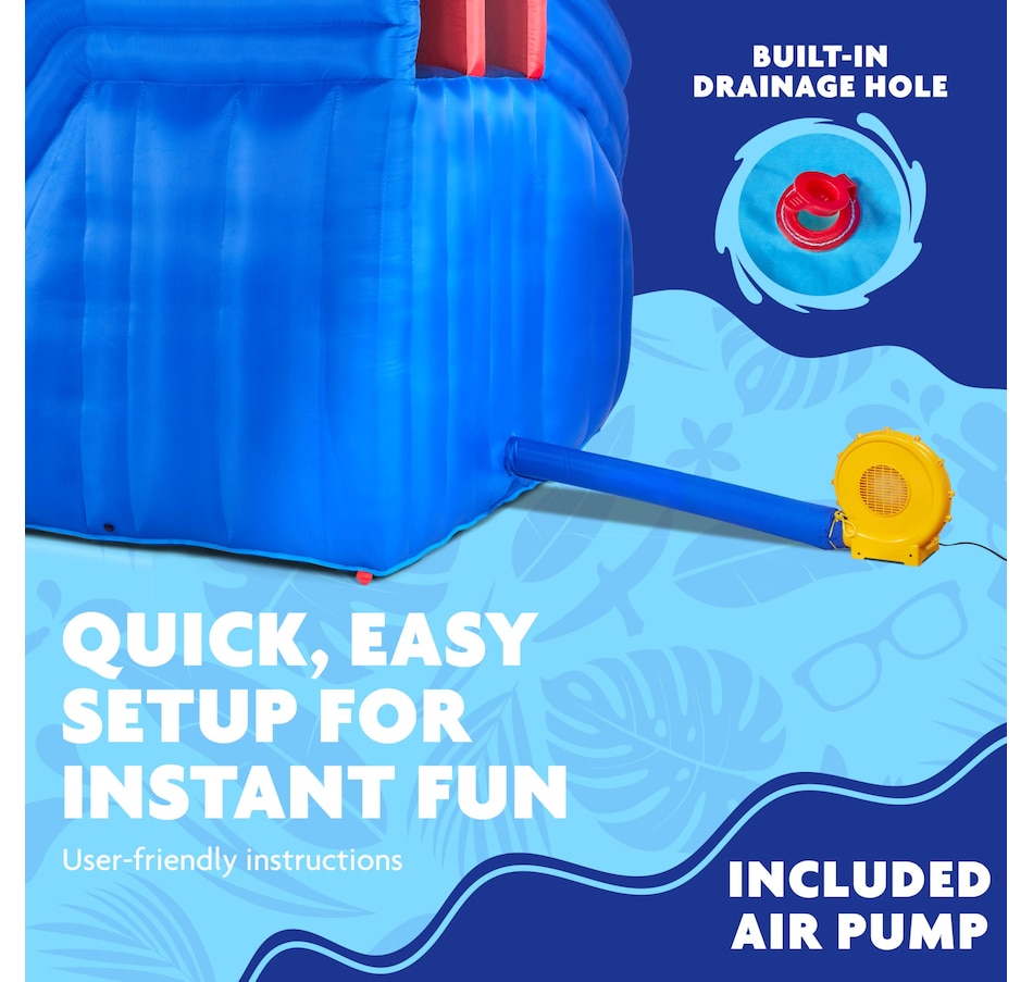 Image 891216_ALTMORE10.jpg, Product 891-216 / Price $999.99, Sunny & Fun Double Dip Inflatable Water Slide Park with Climbing Wall, 2 Slides & Splash Pool from Sunny & Fun on TSC.ca's Home & Garden department