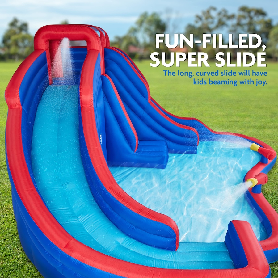 Image 891216_ALTMORE2.jpg, Product 891-216 / Price $1,399.99, Sunny & Fun Double Dip Inflatable Water Slide Park with Climbing Wall, 2 Slides & Splash Pool from Sunny & Fun on TSC.ca's Home & Garden department