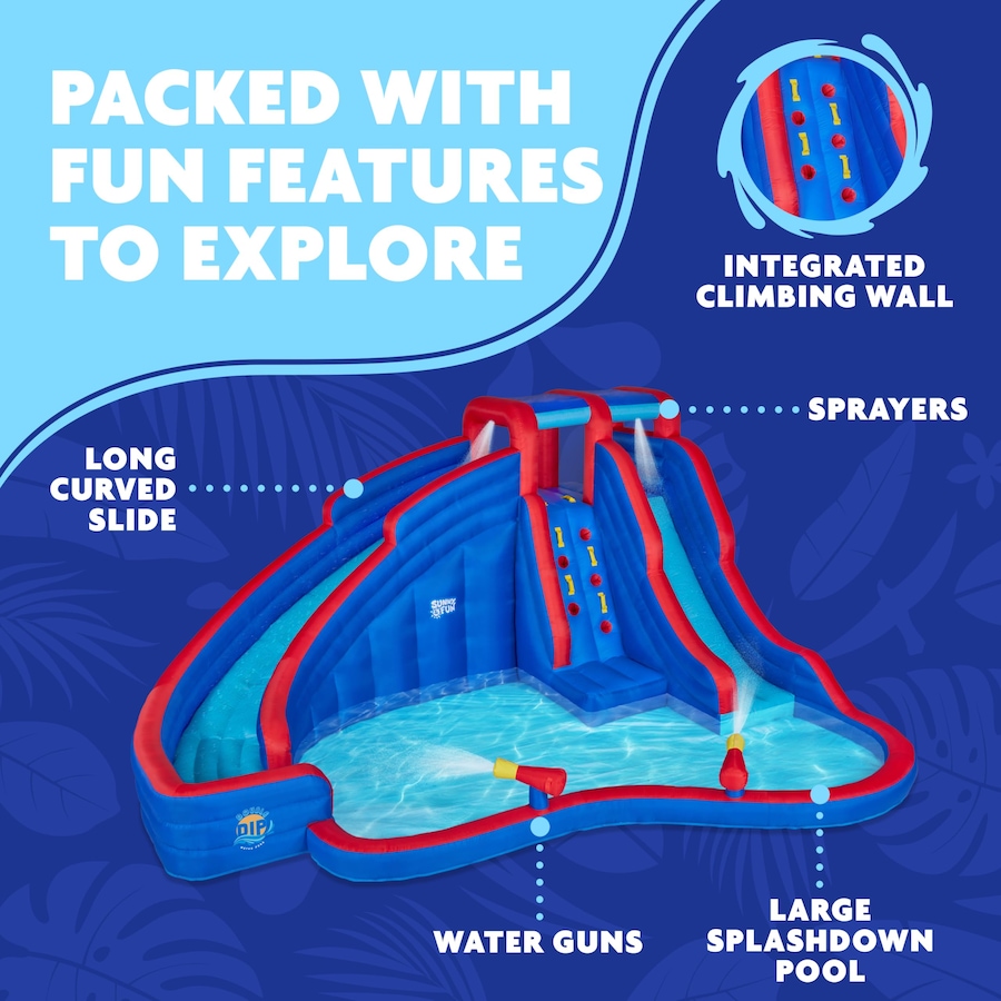 Image 891216_ALTMORE6.jpg, Product 891-216 / Price $1,399.99, Sunny & Fun Double Dip Inflatable Water Slide Park with Climbing Wall, 2 Slides & Splash Pool from Sunny & Fun on TSC.ca's Home & Garden department