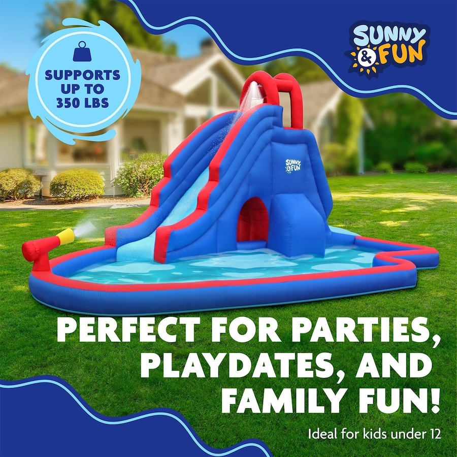 Image 891229_ALTMORE10.jpg, Product 891-229 / Price $599.99, Sunny & Fun Slide ‘N Spray Inflatable Water Slide Park with Climbing Wall, Slide & Pool from Sunny & Fun on TSC.ca's Home & Garden department
