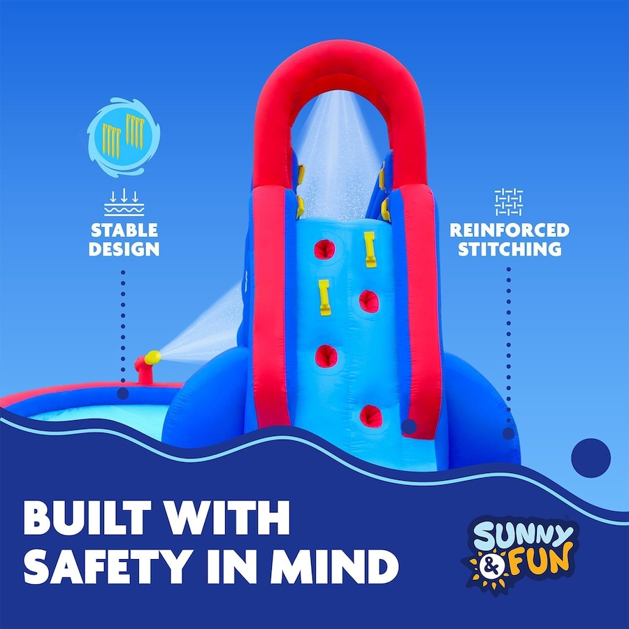 Image 891229_ALTMORE11.jpg, Product 891-229 / Price $599.99, Sunny & Fun Slide ‘N Spray Inflatable Water Slide Park with Climbing Wall, Slide & Pool from Sunny & Fun on TSC.ca's Home & Garden department