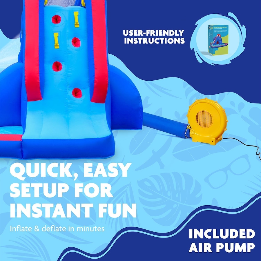 Image 891229_ALTMORE12.jpg, Product 891-229 / Price $599.99, Sunny & Fun Slide ‘N Spray Inflatable Water Slide Park with Climbing Wall, Slide & Pool from Sunny & Fun on TSC.ca's Home & Garden department