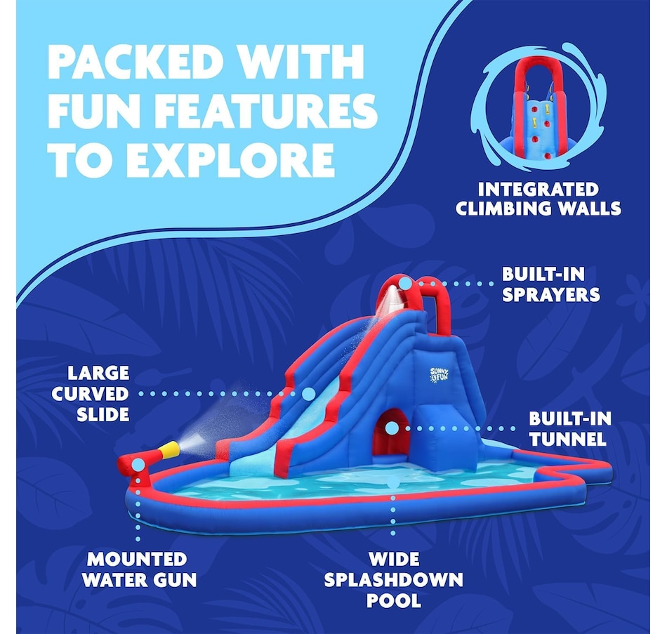 Image 891229_ALTMORE8.jpg, Product 891-229 / Price $599.99, Sunny & Fun Slide ‘N Spray Inflatable Water Slide Park with Climbing Wall, Slide & Pool from Sunny & Fun on TSC.ca's Home & Garden department