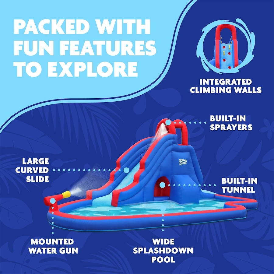 Image 891229_ALTMORE8.jpg, Product 891-229 / Price $599.99, Sunny & Fun Slide ‘N Spray Inflatable Water Slide Park with Climbing Wall, Slide & Pool from Sunny & Fun on TSC.ca's Home & Garden department
