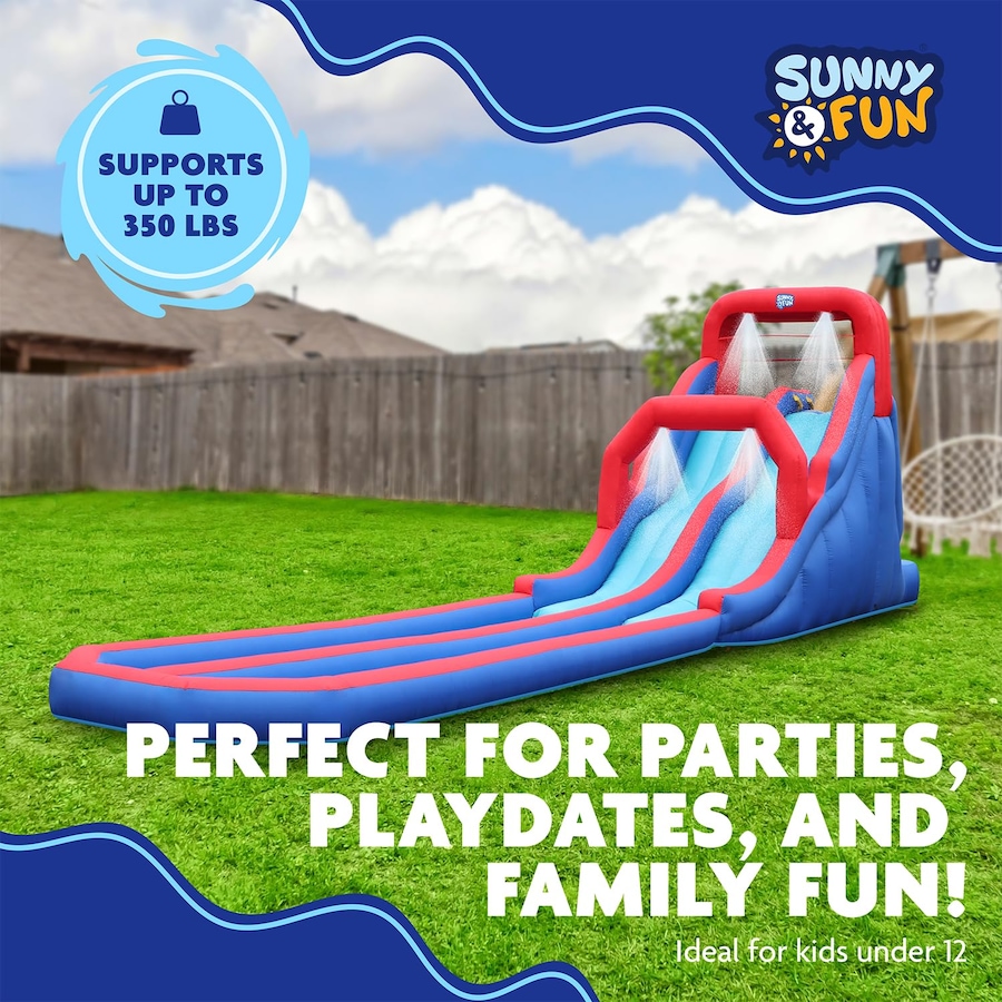 Image 891248_ALTMORE10.jpg, Product 891-248 / Price $1,199.99, Sunny & Fun Dual Splash Racing Inflatable Water Slide Park with Climbing Wall & Splash Pool from Sunny & Fun on TSC.ca's Home & Garden department
